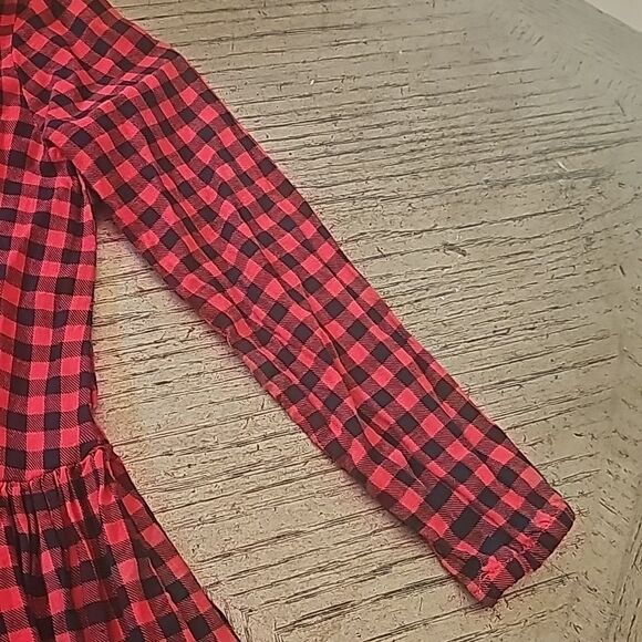 Red plaid long sleeve dress size 8 H&M - Picture 5 of 13